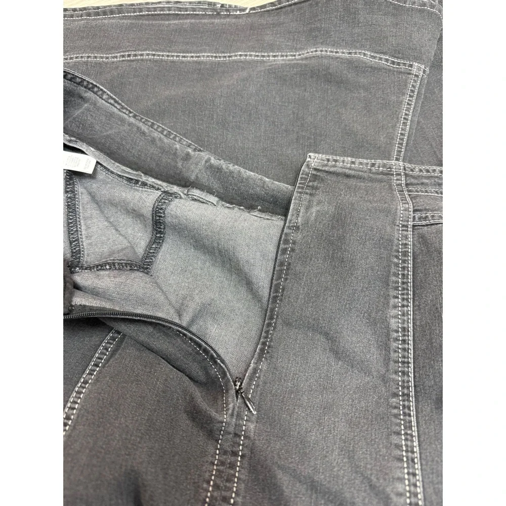 Cato Woman Gray Denim Midi Skirt Plus Size 20W Paneled A-Line Contrast Stitch